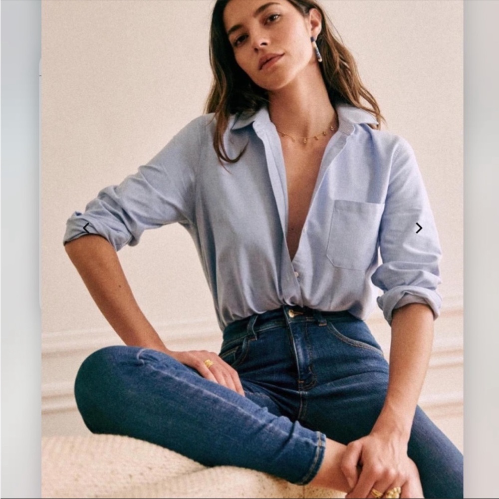Sezane Tomboy blue Oxford shirt sz 32